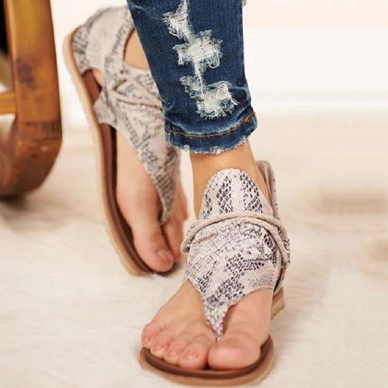 Women's Retro Leopard Print Flip Flop Sandals