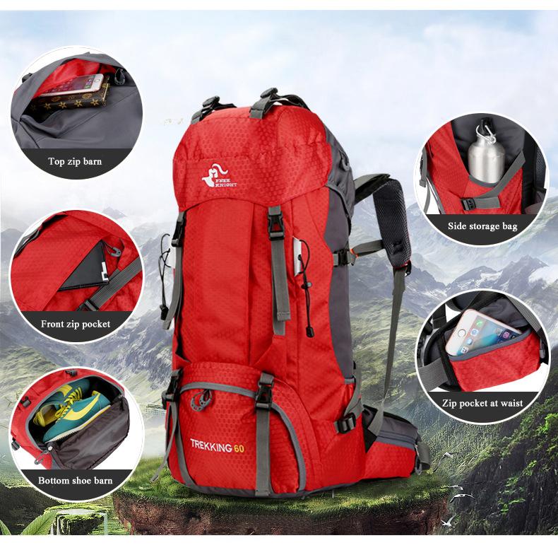 60L Lightweight Outdoor Backpacks Multifunctional Waterproof Bag
