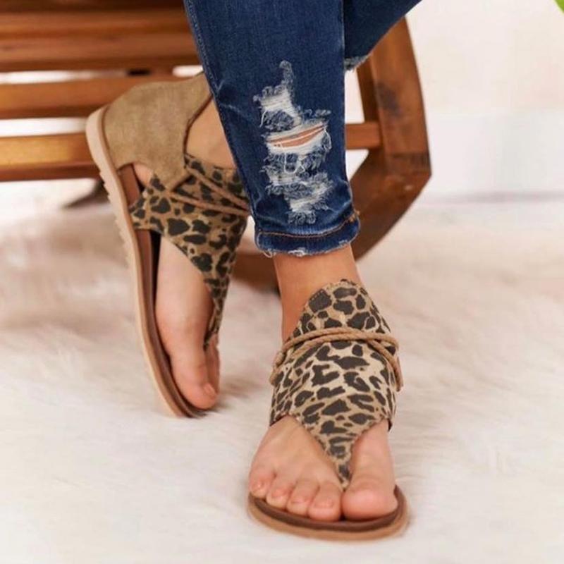 Women's Retro Leopard Print Flip Flop Sandals