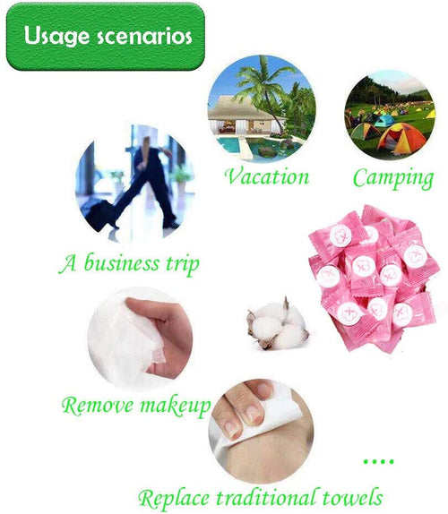 100pcs Portable Soft Compressed Towel Tablets For Travel/Home/Outdoor Activities