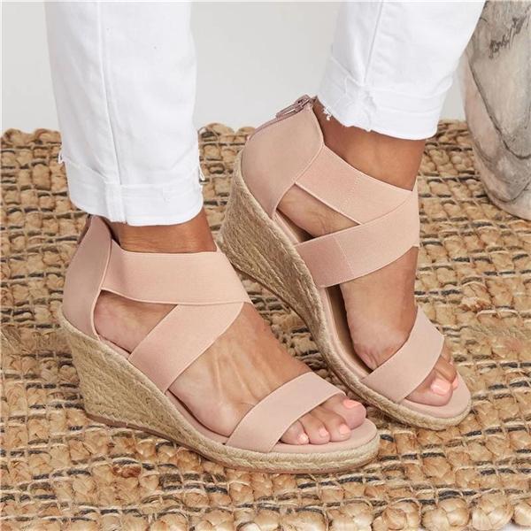 🔥50% OFF🔥2020  Summer Round Toe High Heel Wedge Casual Ladies Sandals