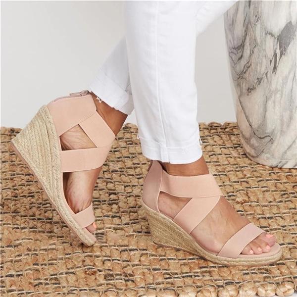 🔥50% OFF🔥2020  Summer Round Toe High Heel Wedge Casual Ladies Sandals