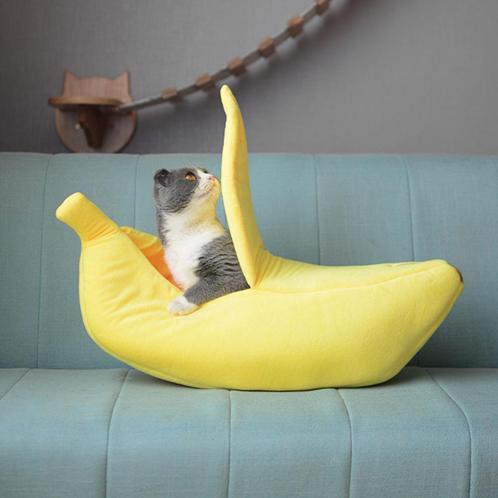 Banana Cat Bed Cute  Pet  Pad Warm And  Comfortable