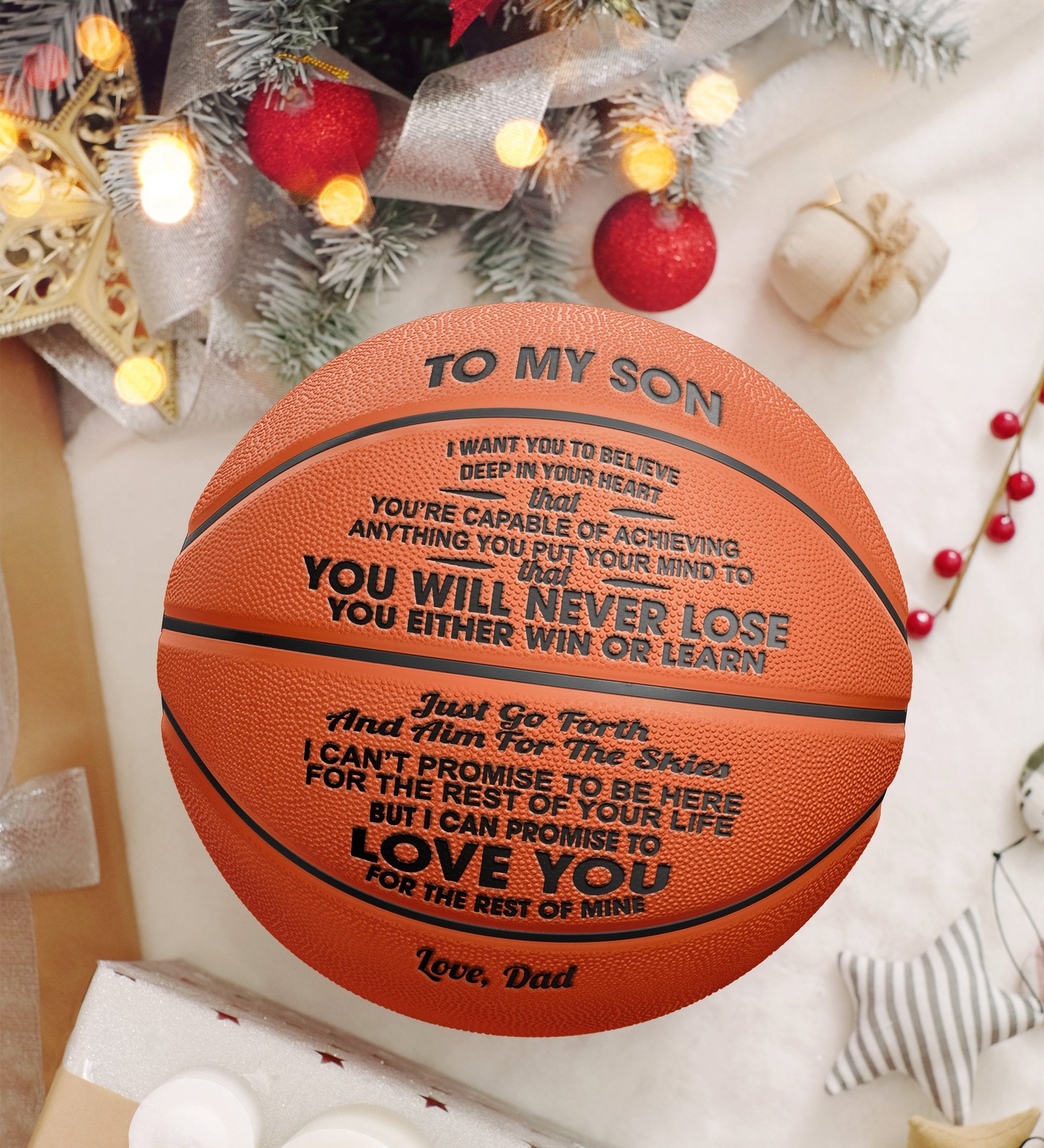Best Gift!!  You Will Never Lose -Engraved Basketball
