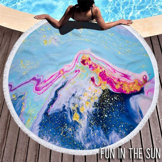 Rare Geode Round MicroFiber Beach Towel
